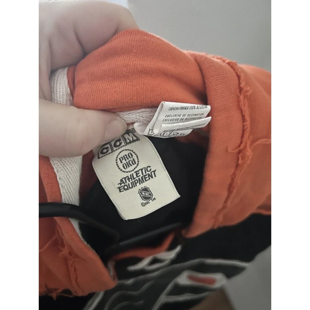 Vintage Distressed Philadelphia Flyers CCM Reebok Hooded Sweatshirt Youth MEDIUM